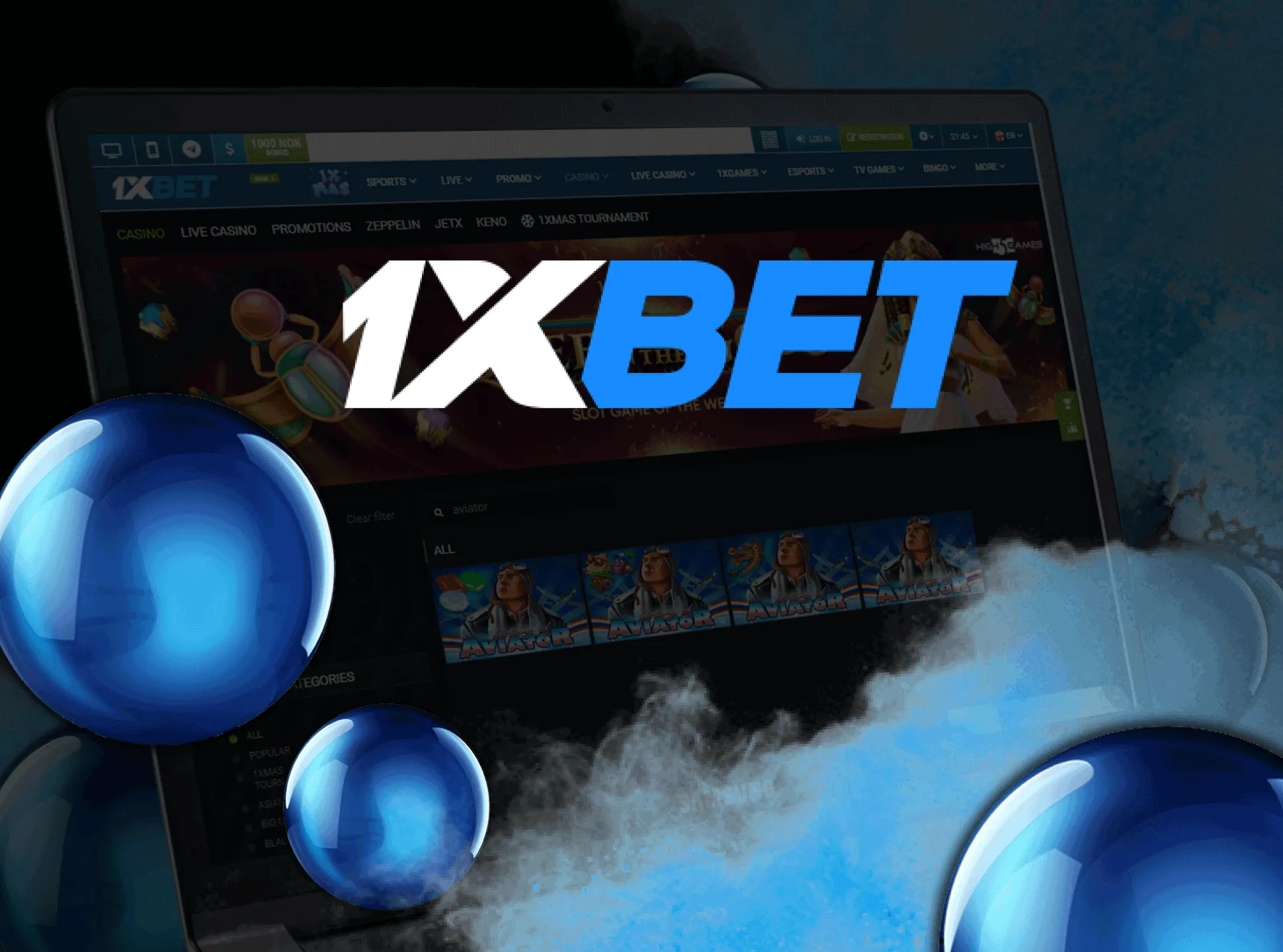 Sign up for 1xbet and play Aviator game.