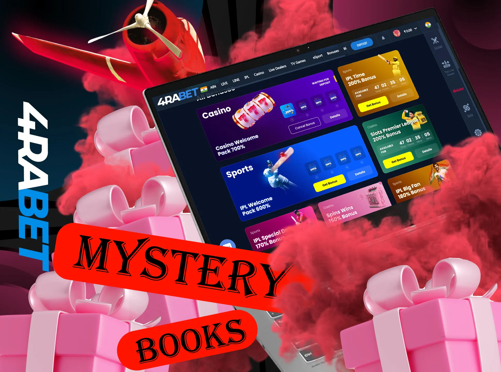 Get a 100$ bonus on your deposit on playing the Mystery Books game.