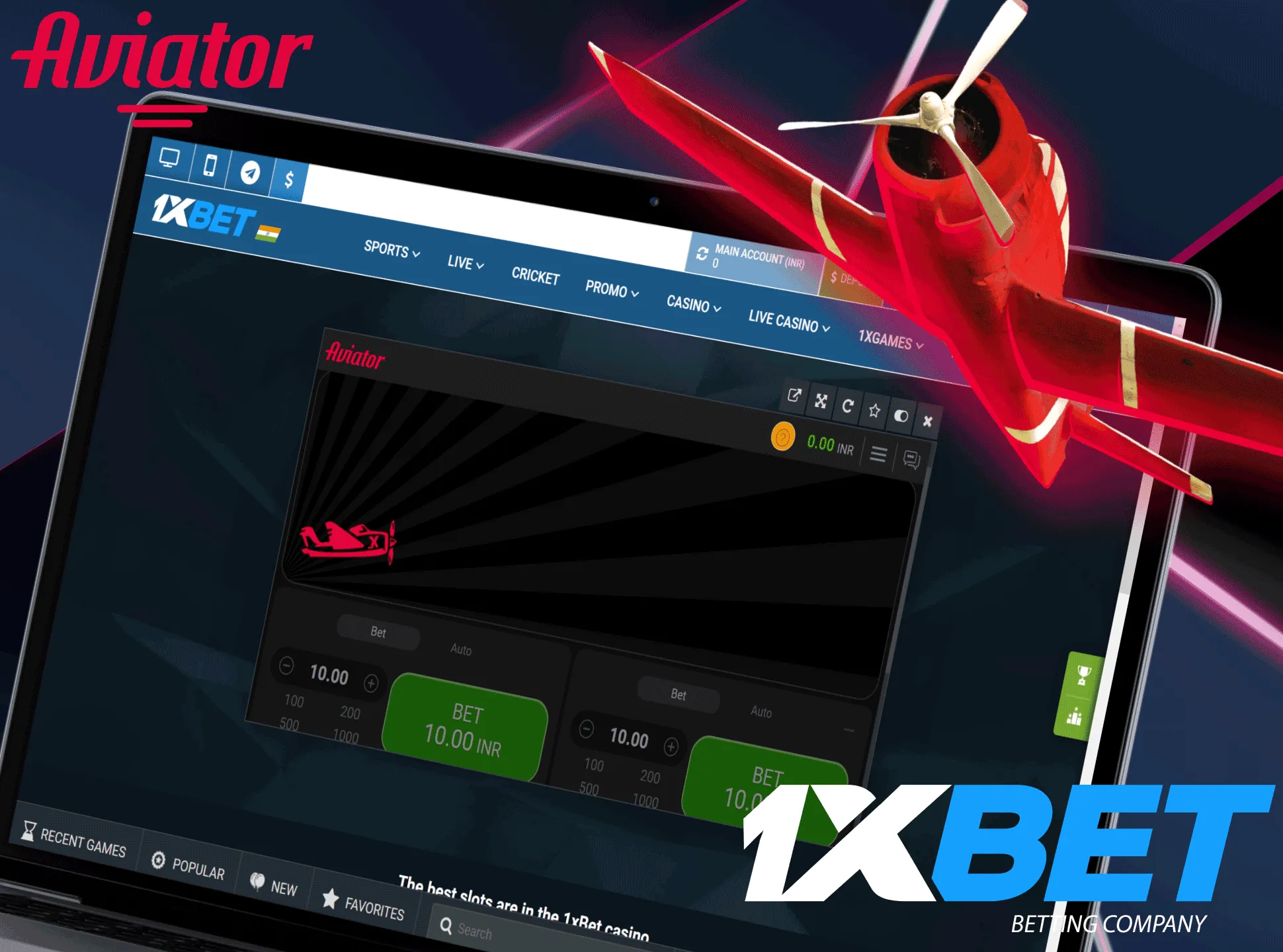 Get a new experience when you play Aviator game at the 1xbet casino.
