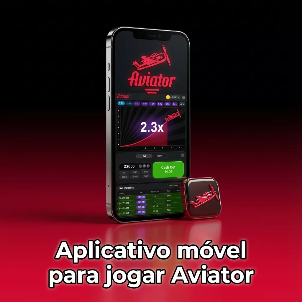 Tela de smartphone exibindo app de cassino com jogo Aviator, botões de aposta e interface otimizada para toque.