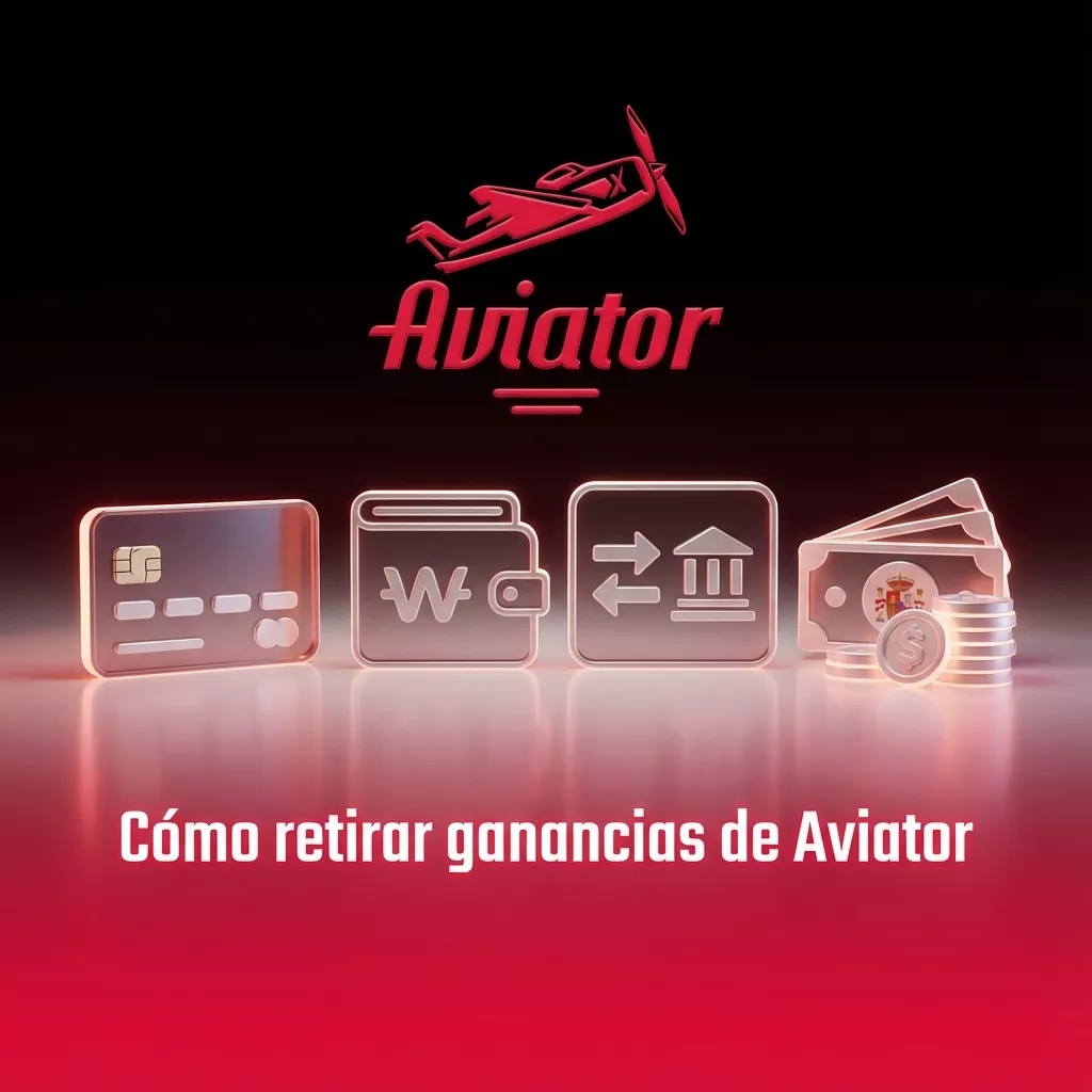 Infografía en español con pasos numerados para retirar ganancias de Aviator desde la app, incluyendo verificación de cuenta
