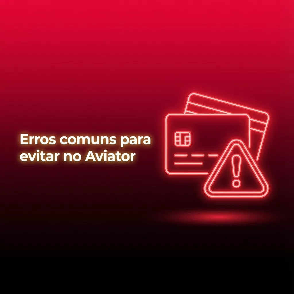 Infográfico em português listando erros comuns a evitar no jogo Aviator, com ícones de apostas e alertas de risco
