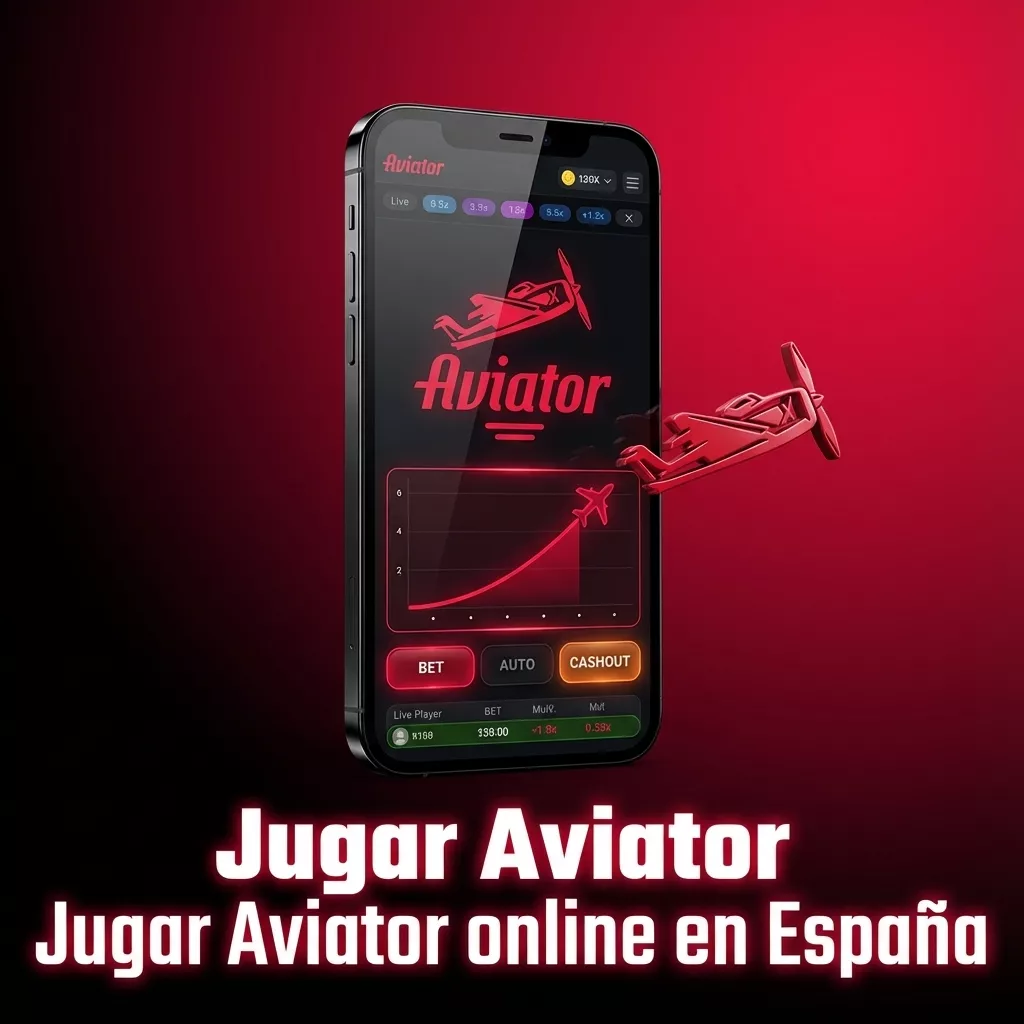Pantalla de casino online en España mostrando el juego Aviator y opciones de registro, depósito y apuesta