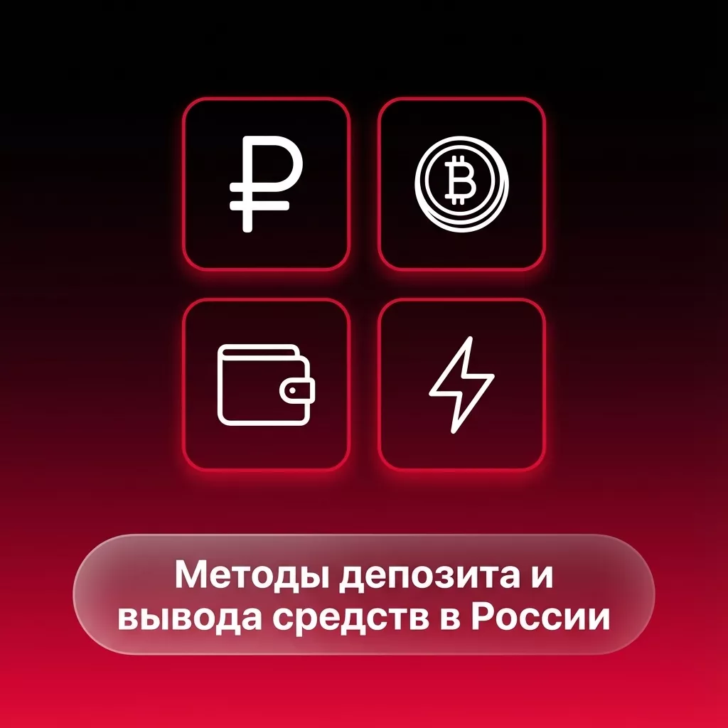 Схематичный обзор методов депозита и вывода в России: карты, e‑кошельки, криптовалюта и локальные платёжные сервисы.