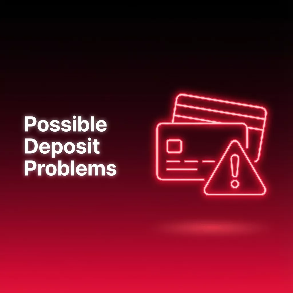 Infographic titled “Possible Deposit Problems” listing common Aviator casino deposit issues and brief troubleshooting tips