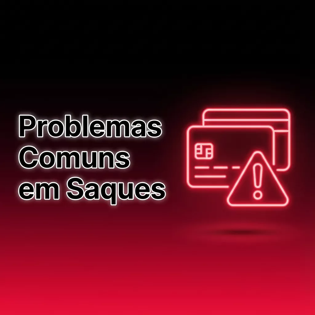 Ilustração de jogador online frustrado com saque bloqueado e ícones de alerta sobre conta, banco, bônus e limites de retirada