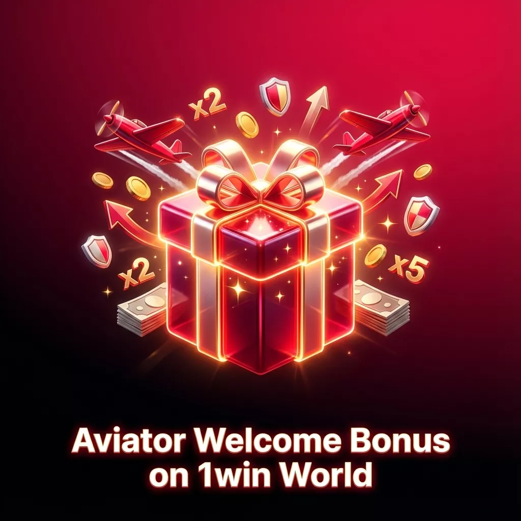 Mobile screen showing 1win World Aviator welcome bonus offer of up to 500% for new casino players