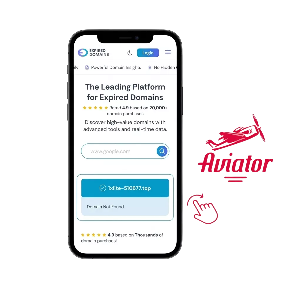 Tela de celular com app Aviator da 1xBet aberto, mostrando interface de apostas em versão mobile para Android e iOS