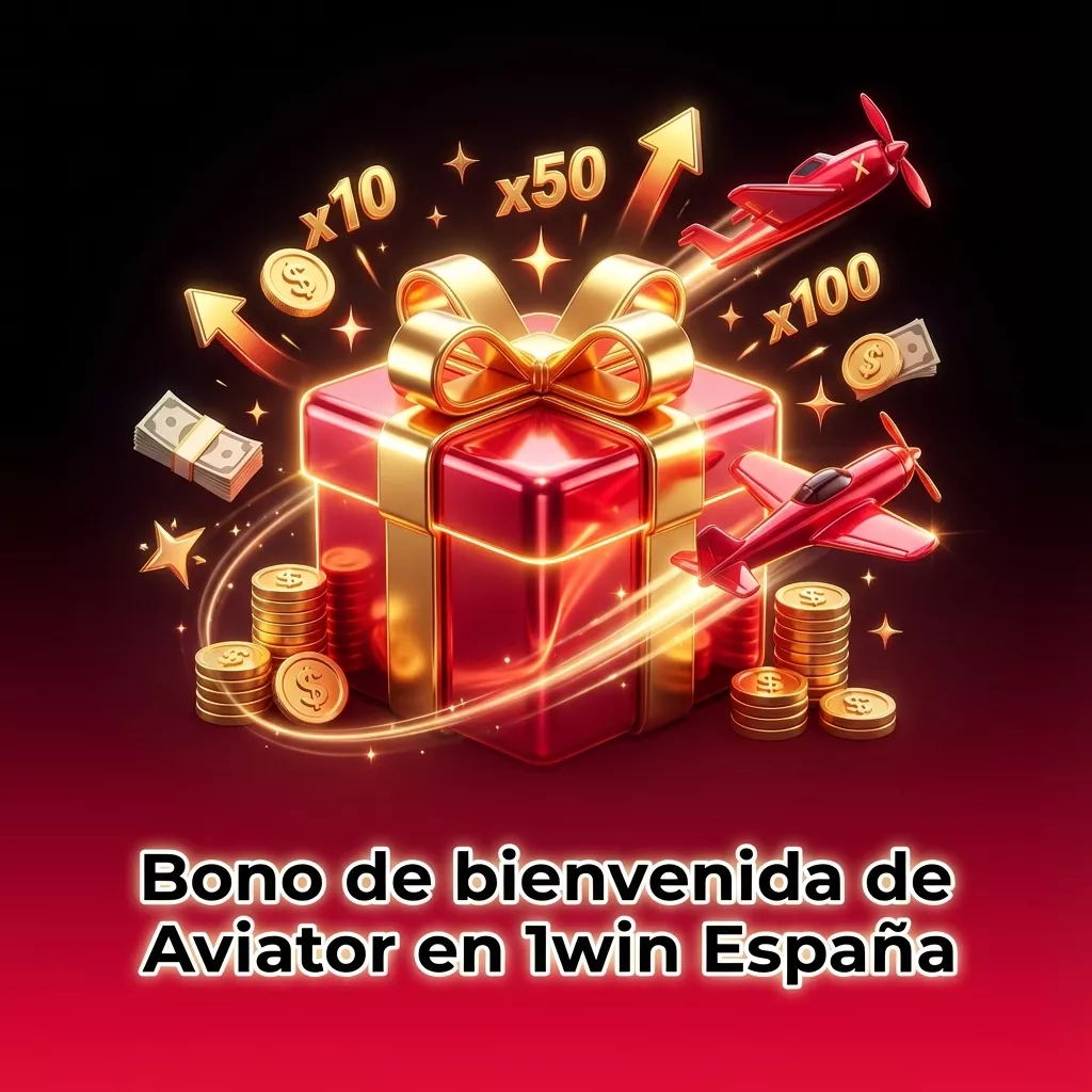 Banner de bienvenida de 1win España con bono de hasta 500% para jugar al juego Aviator en el casino online