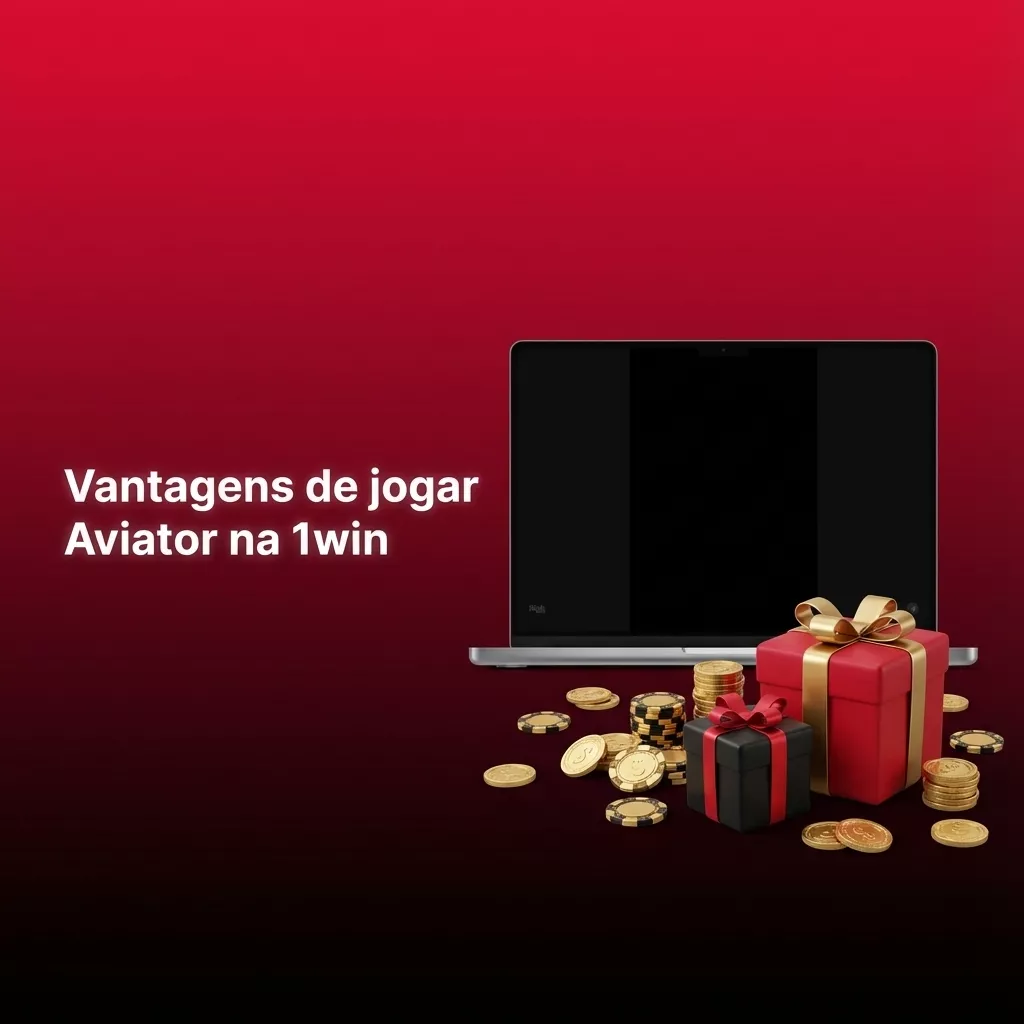 Banner “Vantagens de jogar Aviator na 1win” com lista de benefícios do jogo online em português e destaque para app mobile