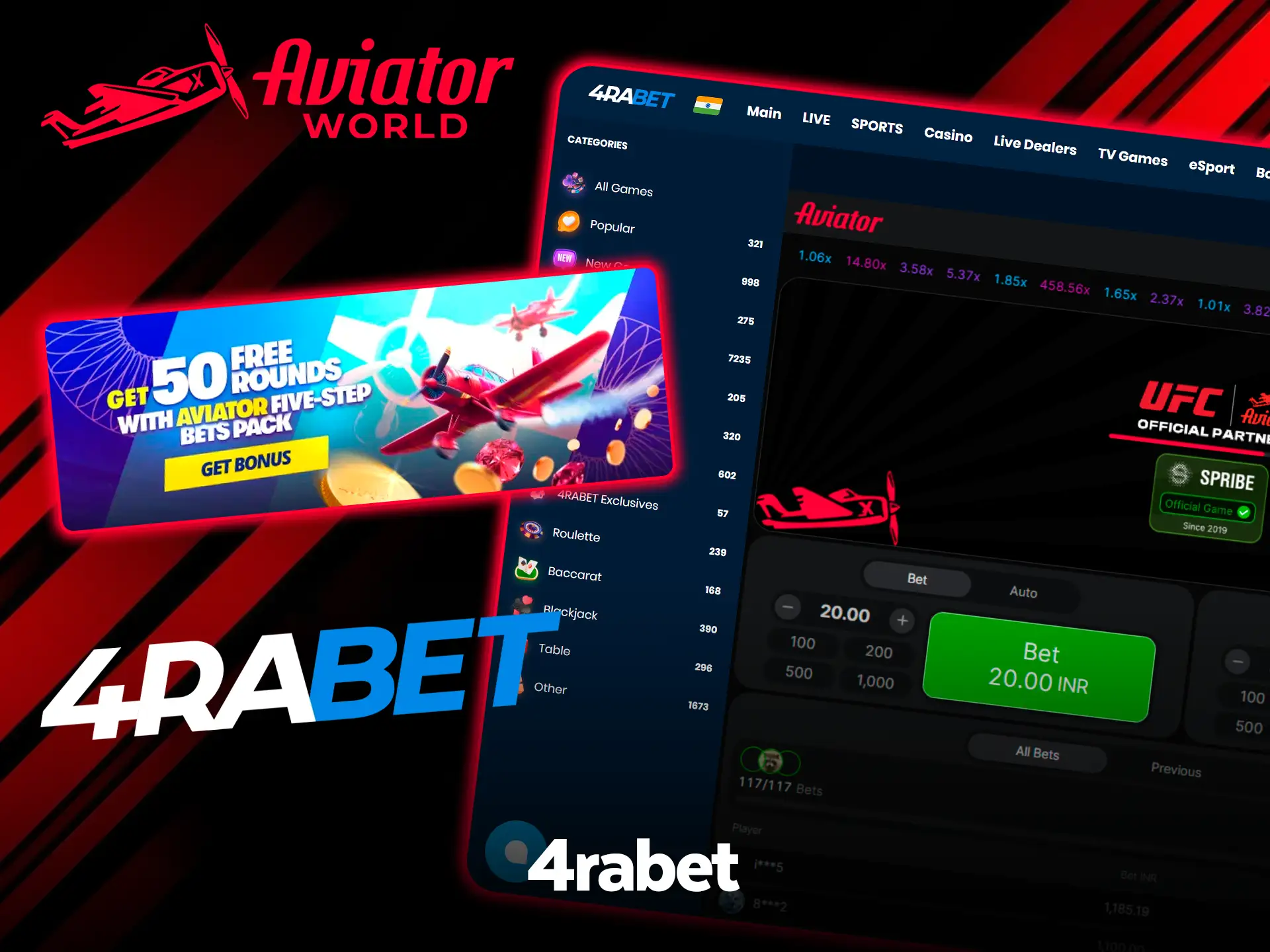 Enjoy Aviator crash game on 4rabet.