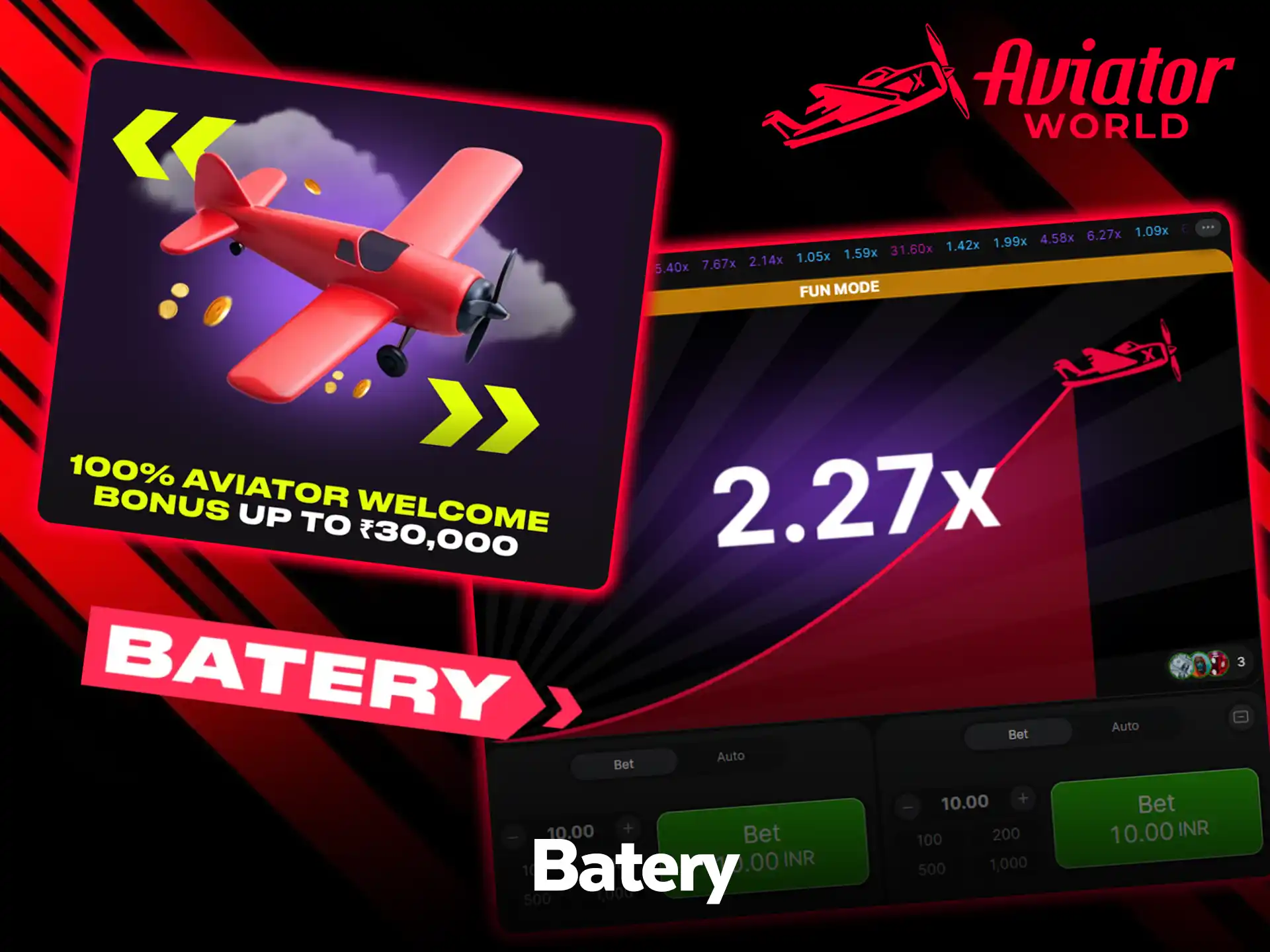 Play the Batery Aviator game today.