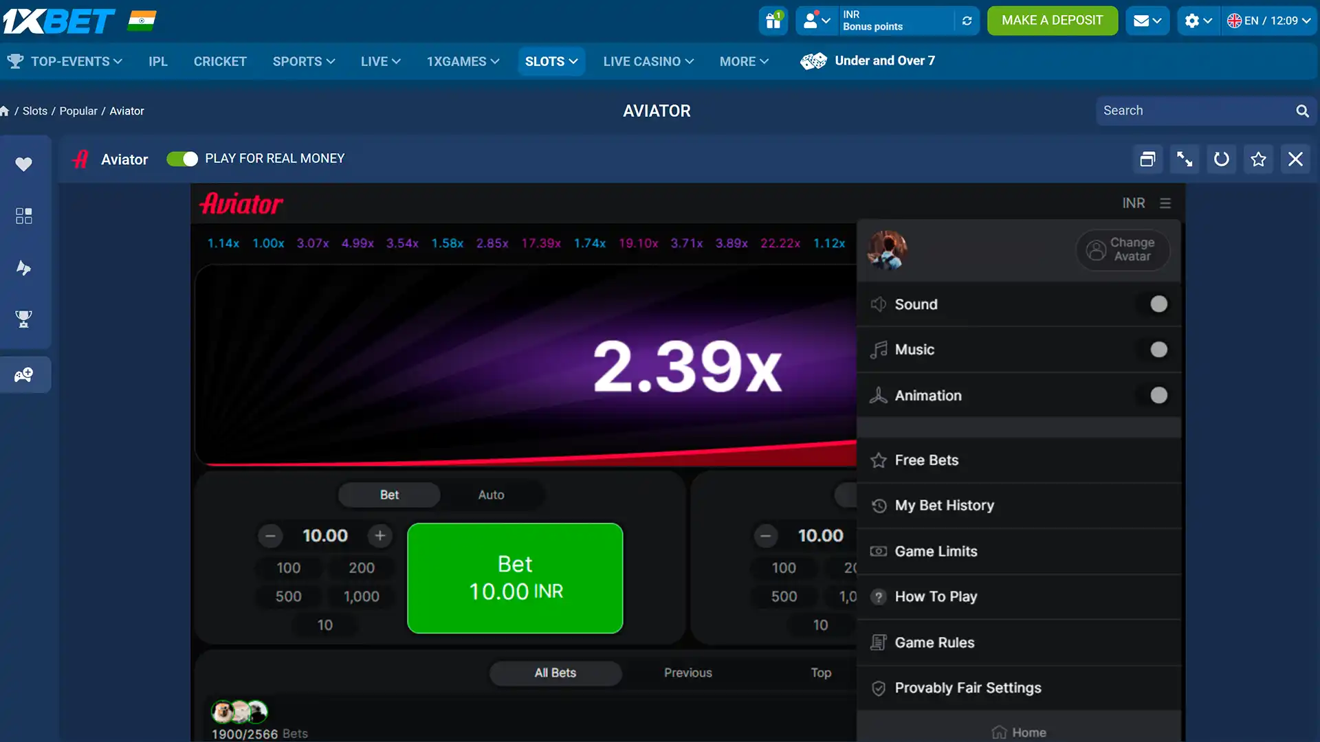 Adjust your Aviator game settings easily online.