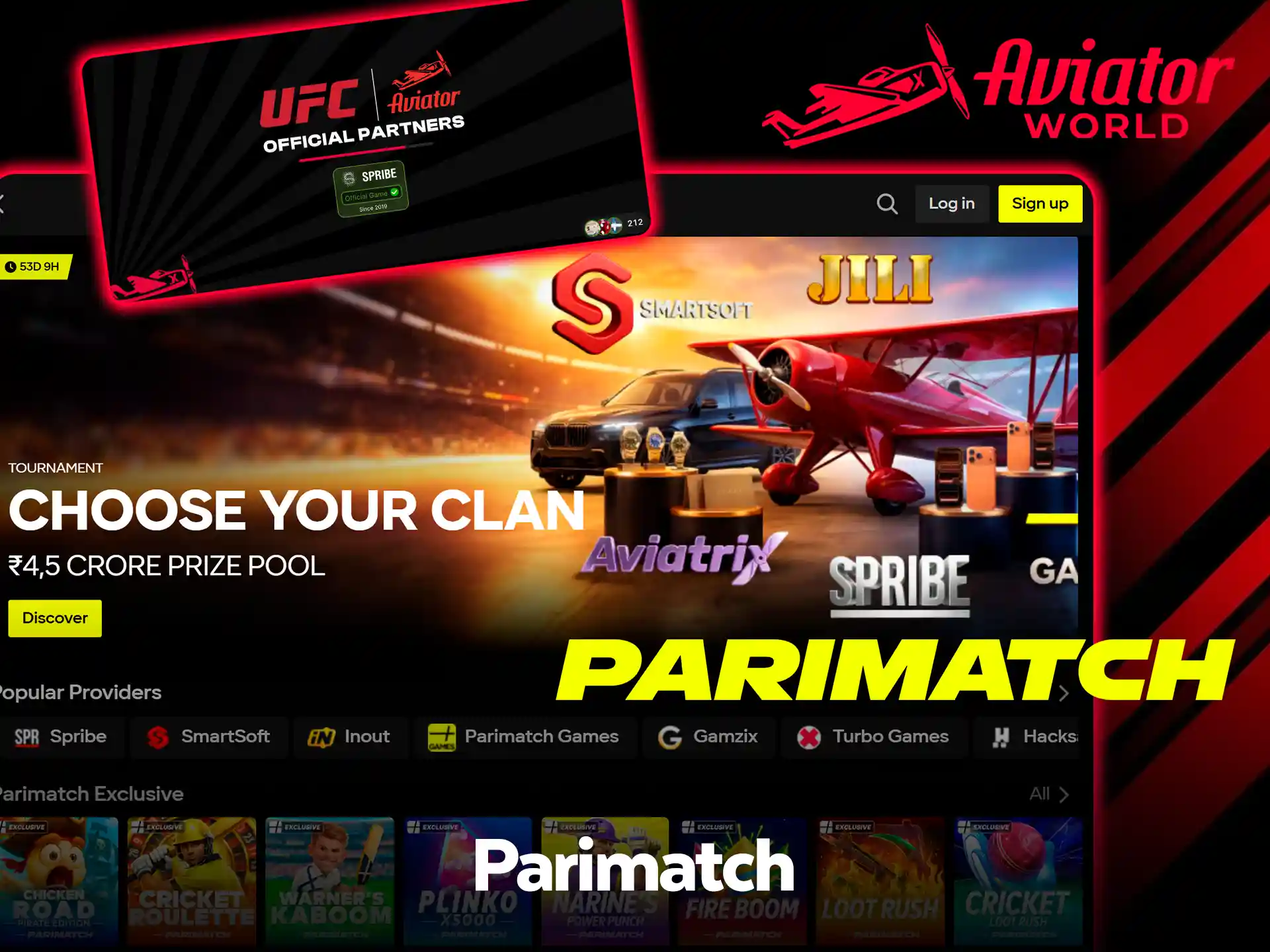 Launch the Aviator game on Parimatch.