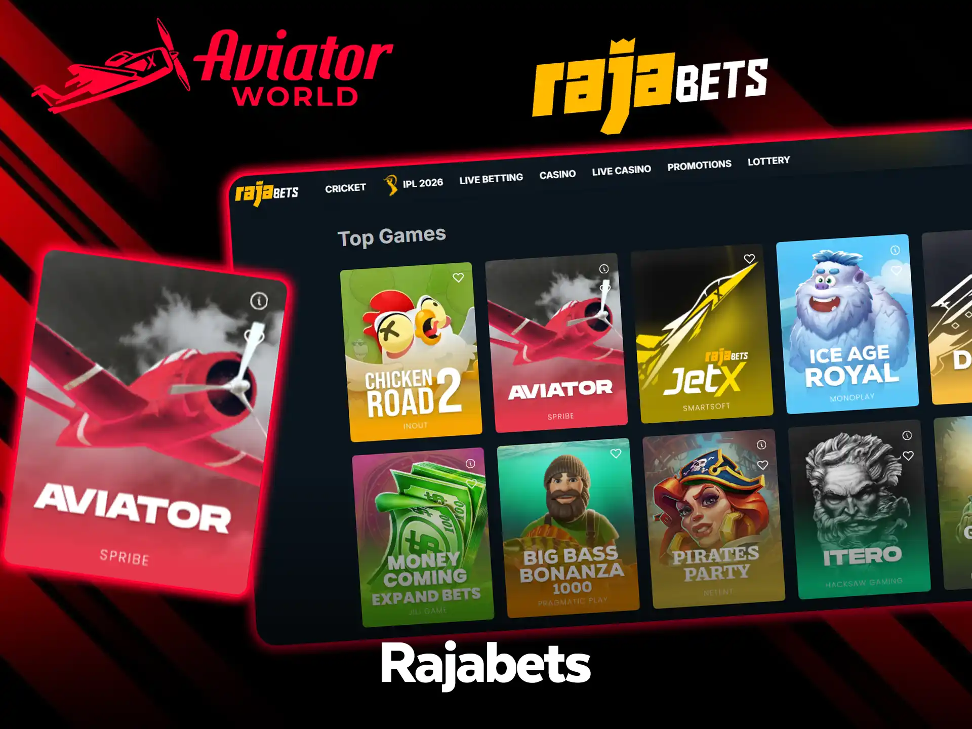 Experience Rajabets Aviator crash game online.