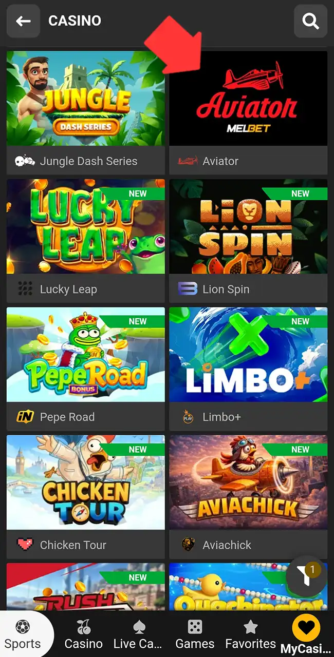 Begin your crash gaming on Melbet.