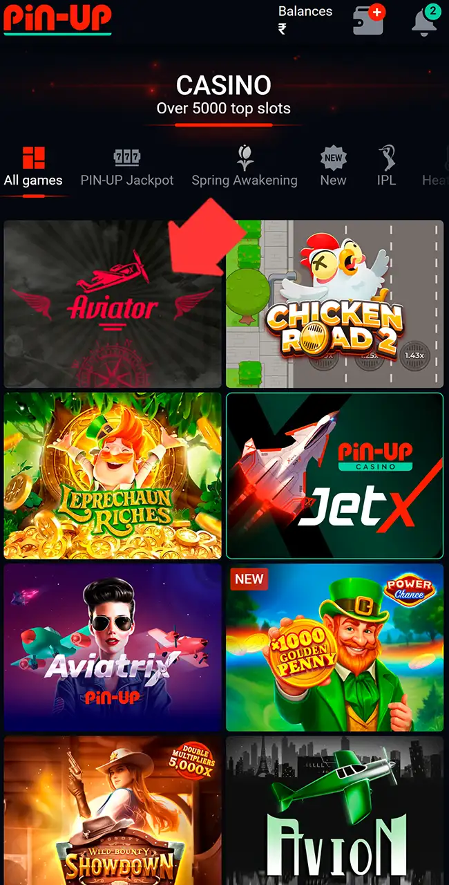 Access your Pin-Up profile and play.