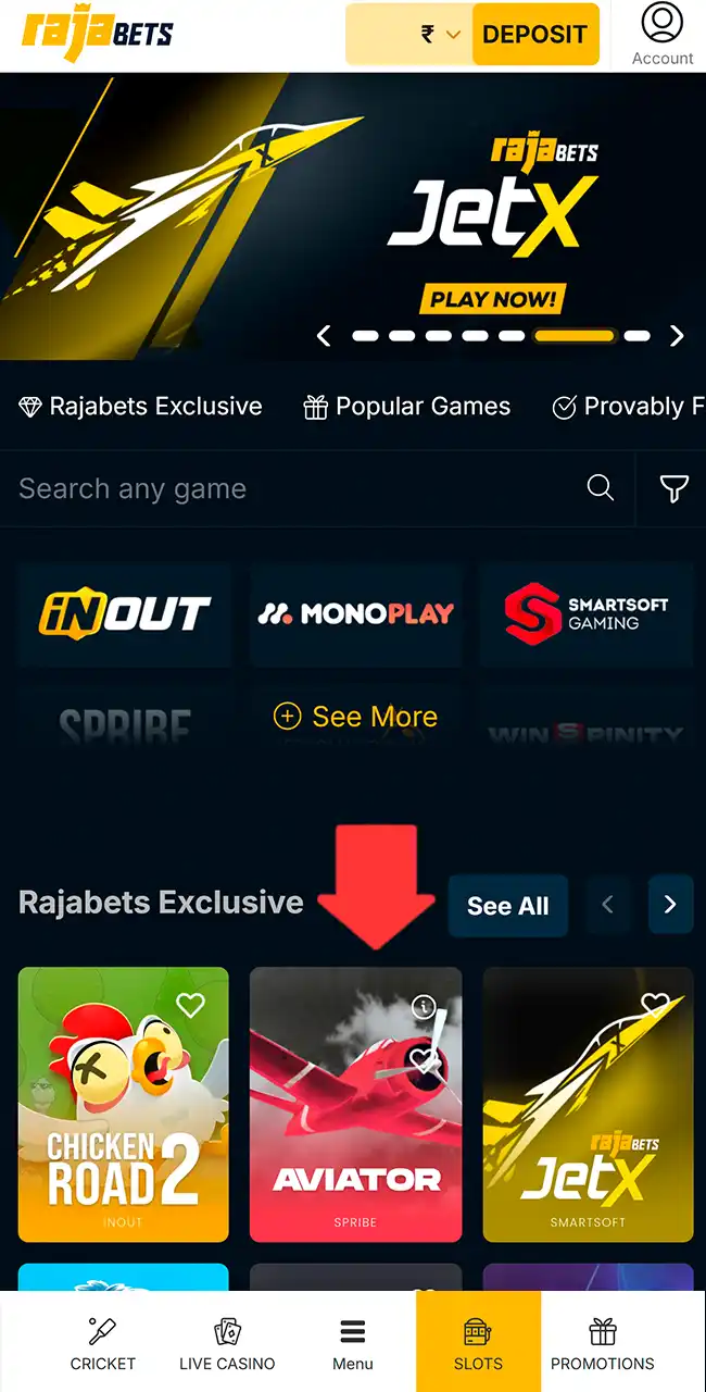 Launch Aviator and place a bet.